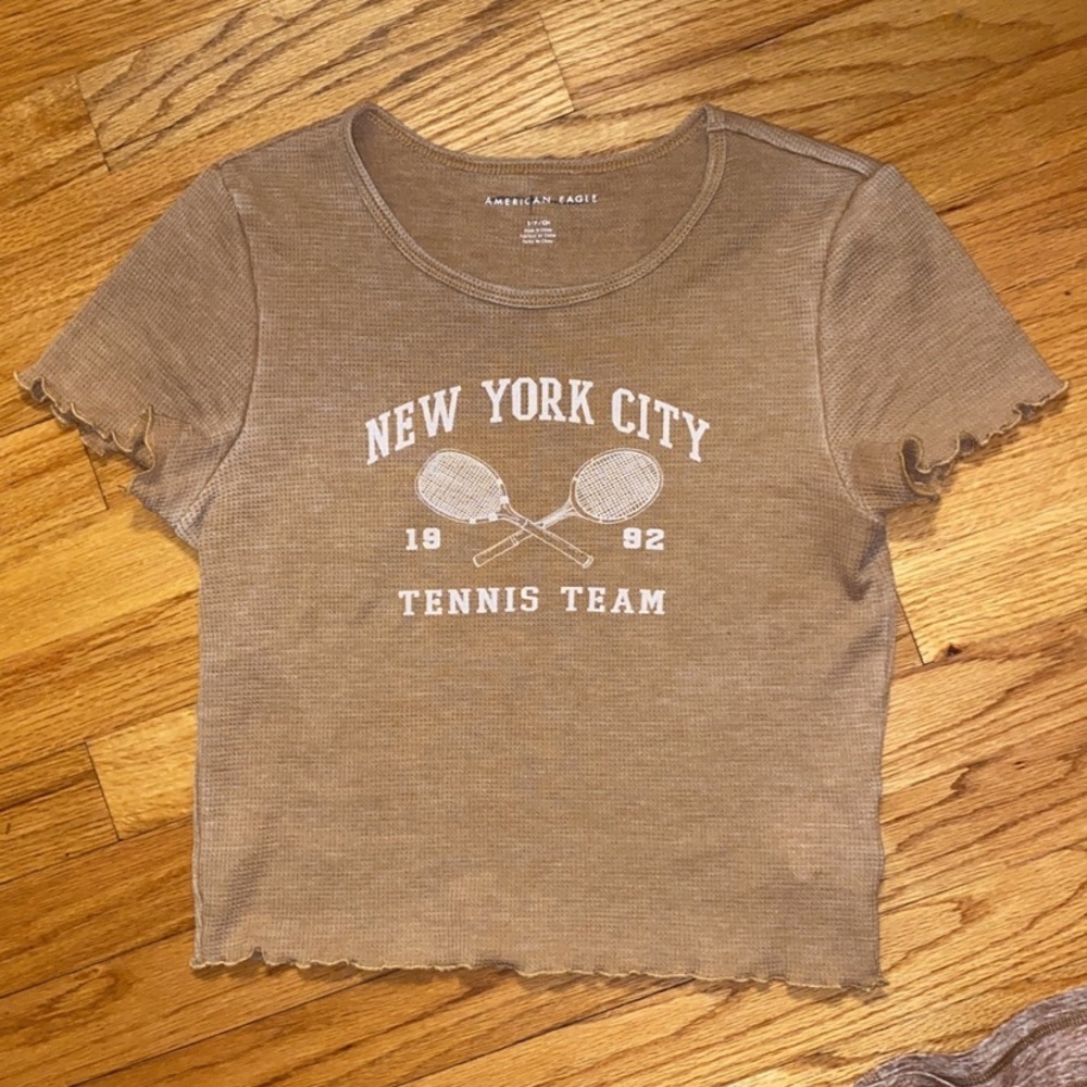 American Eagle Short Sleeve Tee Shirt Womens Small Waffle